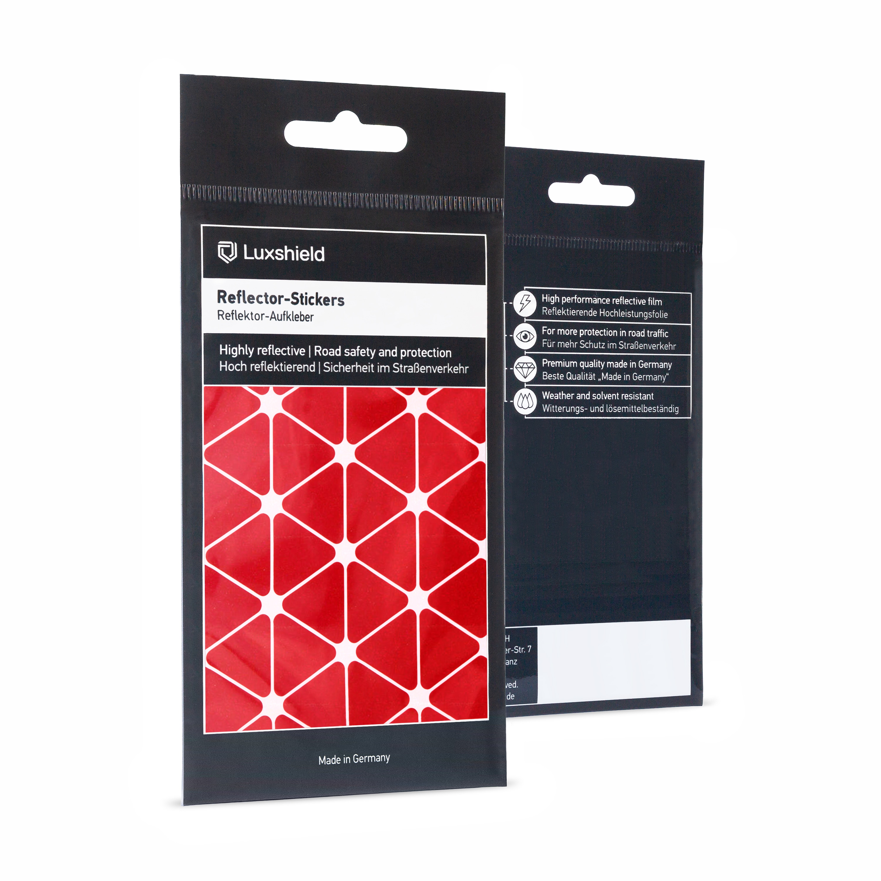 Set di adesivi con catarifrangenti - Triangoli piccoli - per bicicletta, scooter, carrozzina