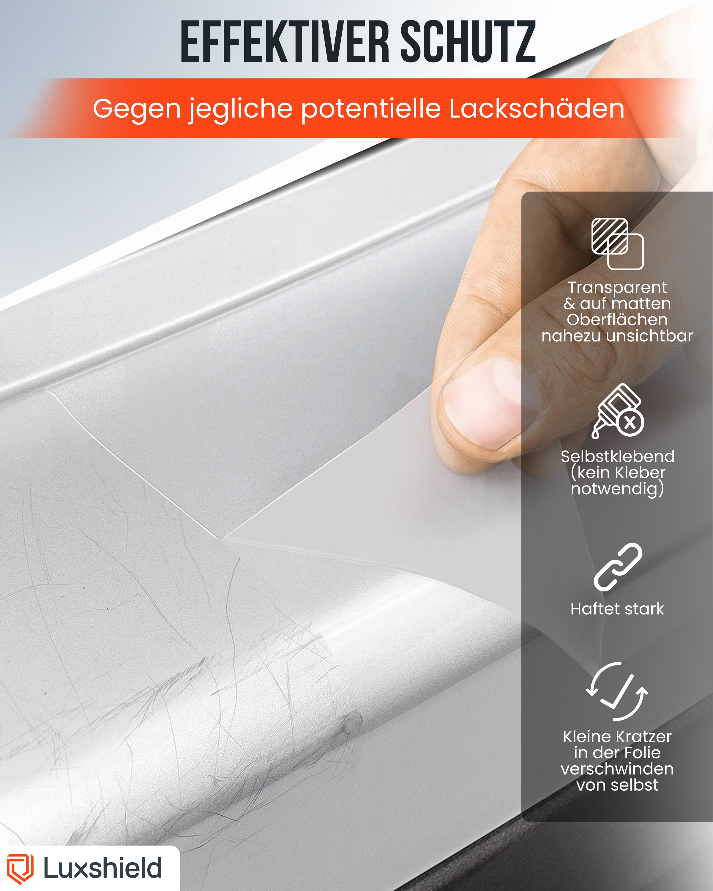 Lackschutzfolie Transparent matt 12x100cm