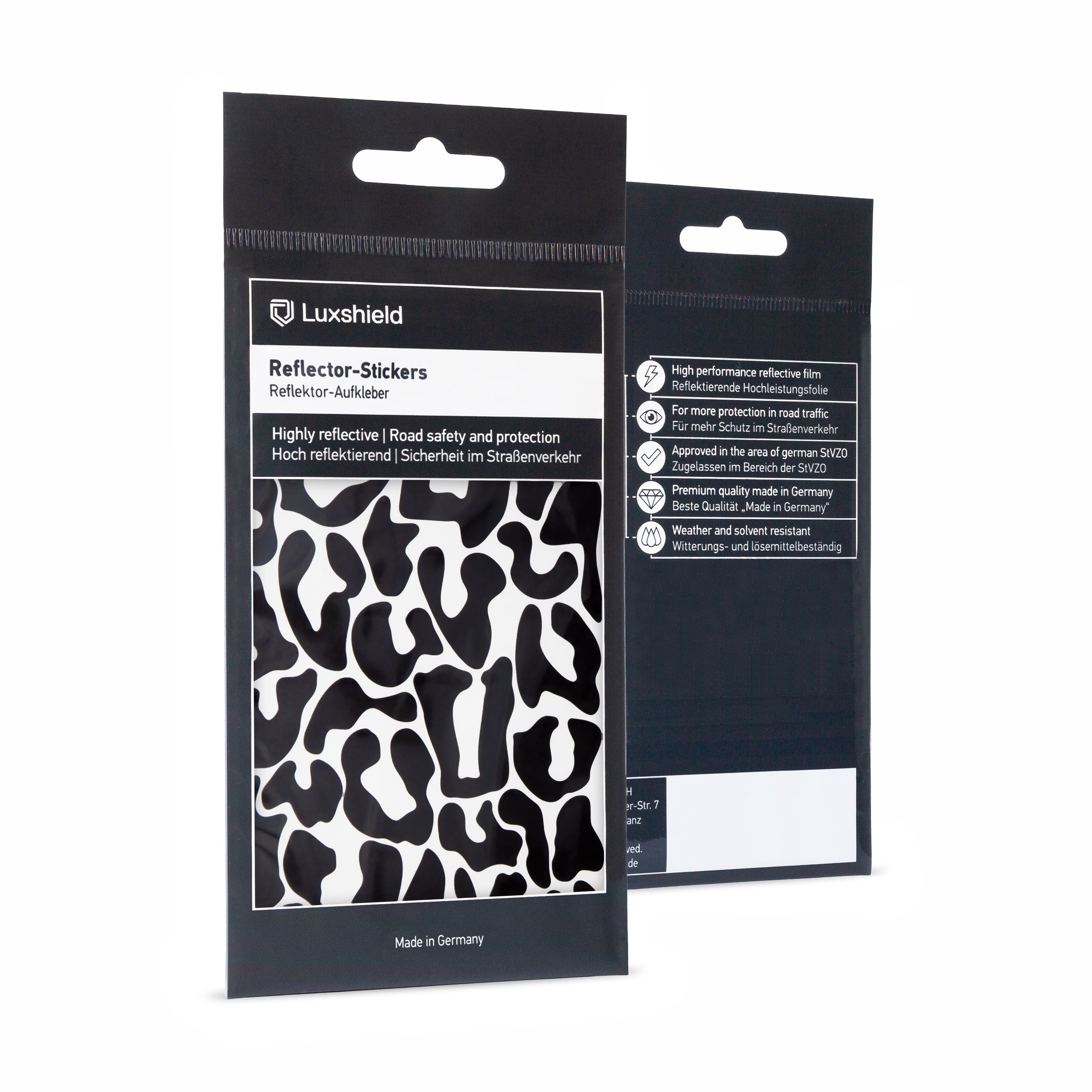 Set di adesivi con catarifrangenti - Leopardo 1 foglio  - per bicicletta, scooter, carrozzina