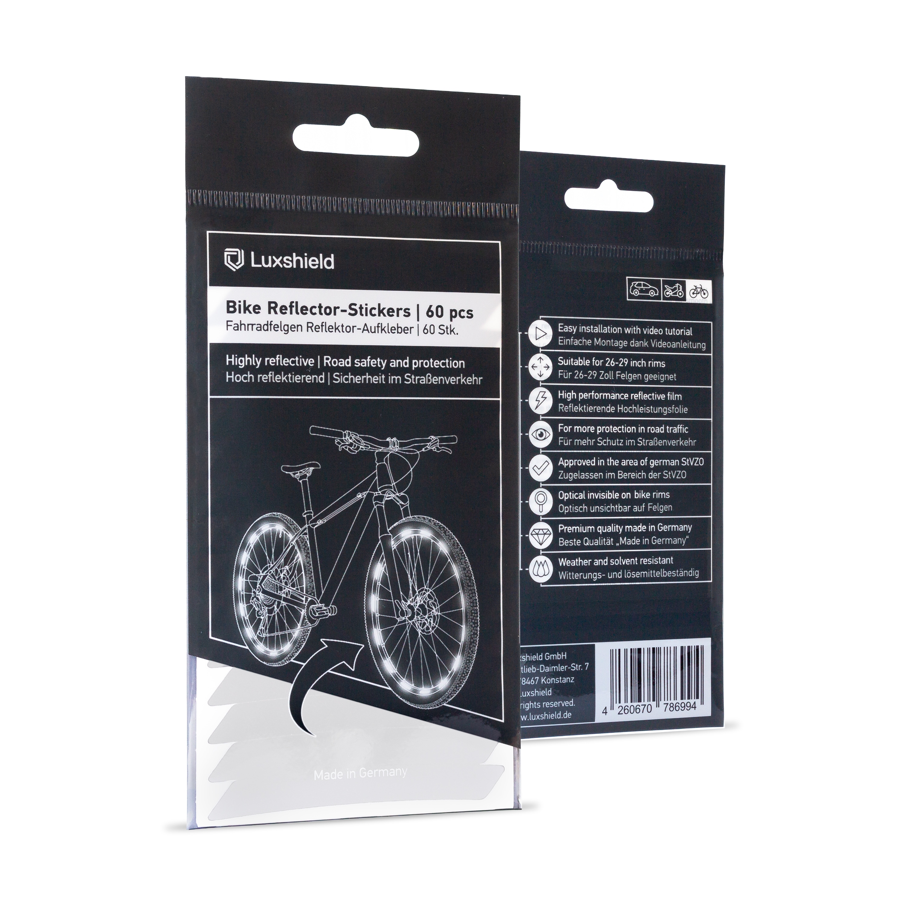 Fahrrad Felgen Reflektoren Sticker 64er Set