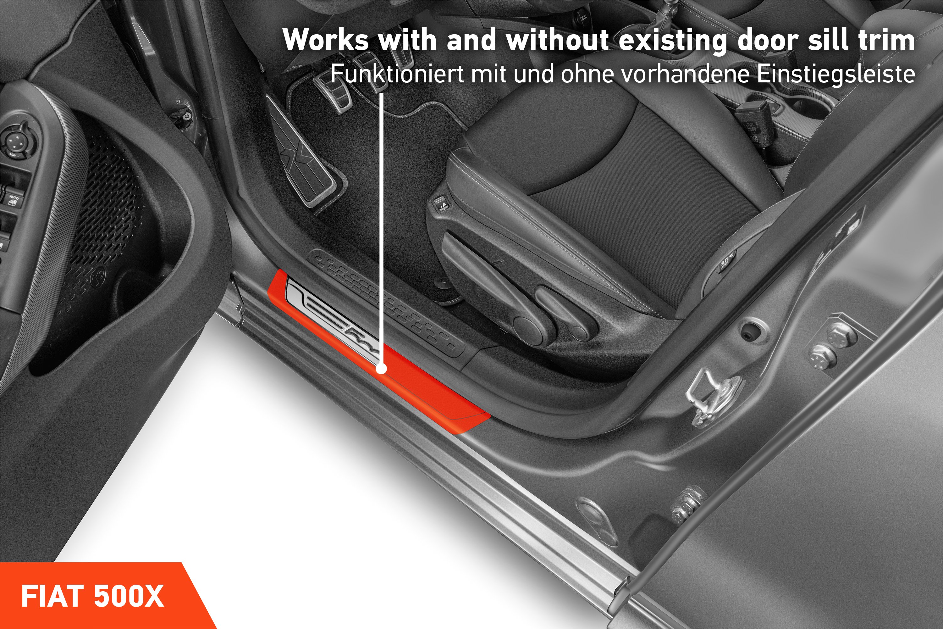 Einstiegsleisten Schutz für Fiat 500X 334 I 2014 - 2025 im 4er Set