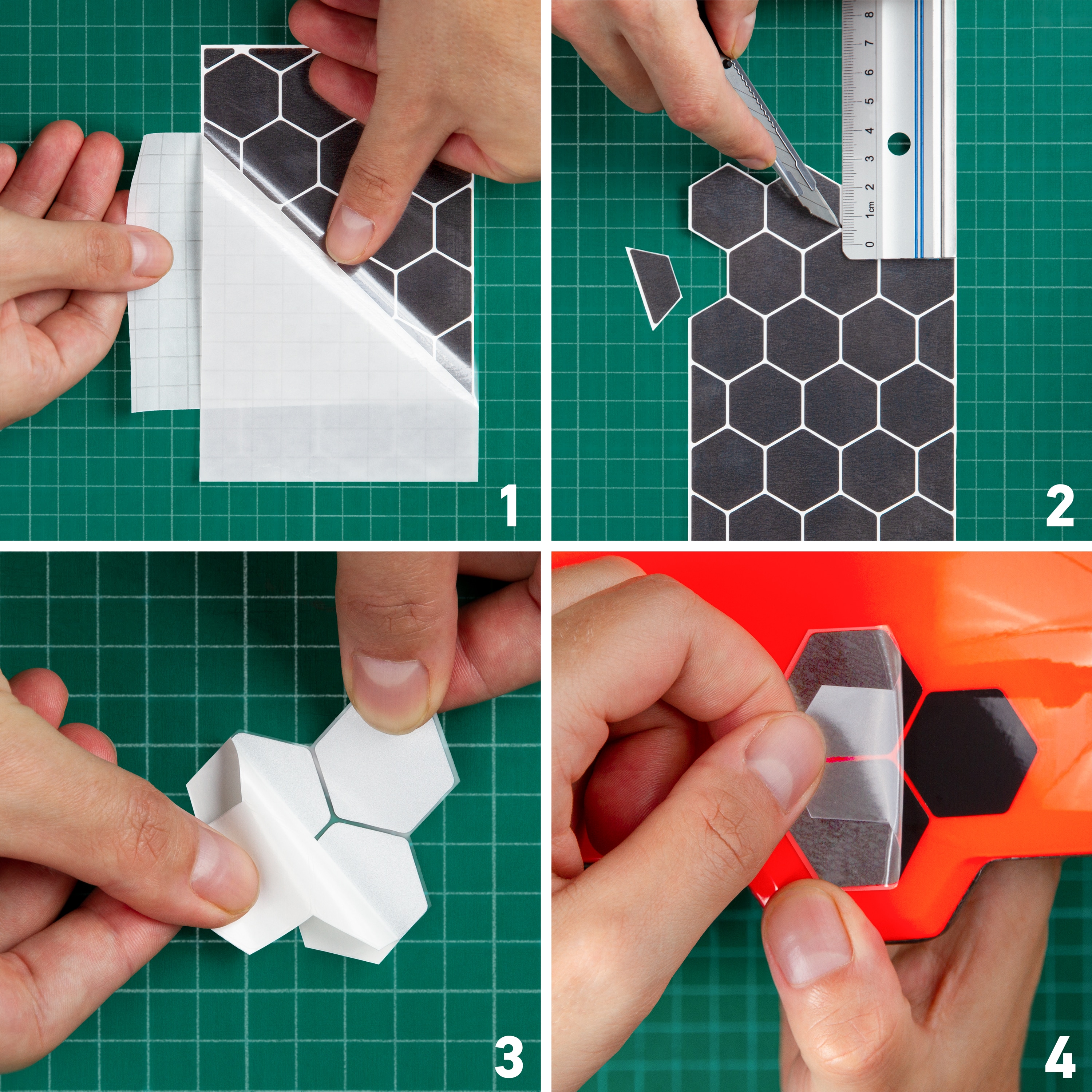 Reflektoren Sticker Set - Rauten groß  - für Fahrrad Roller Kinderwagen