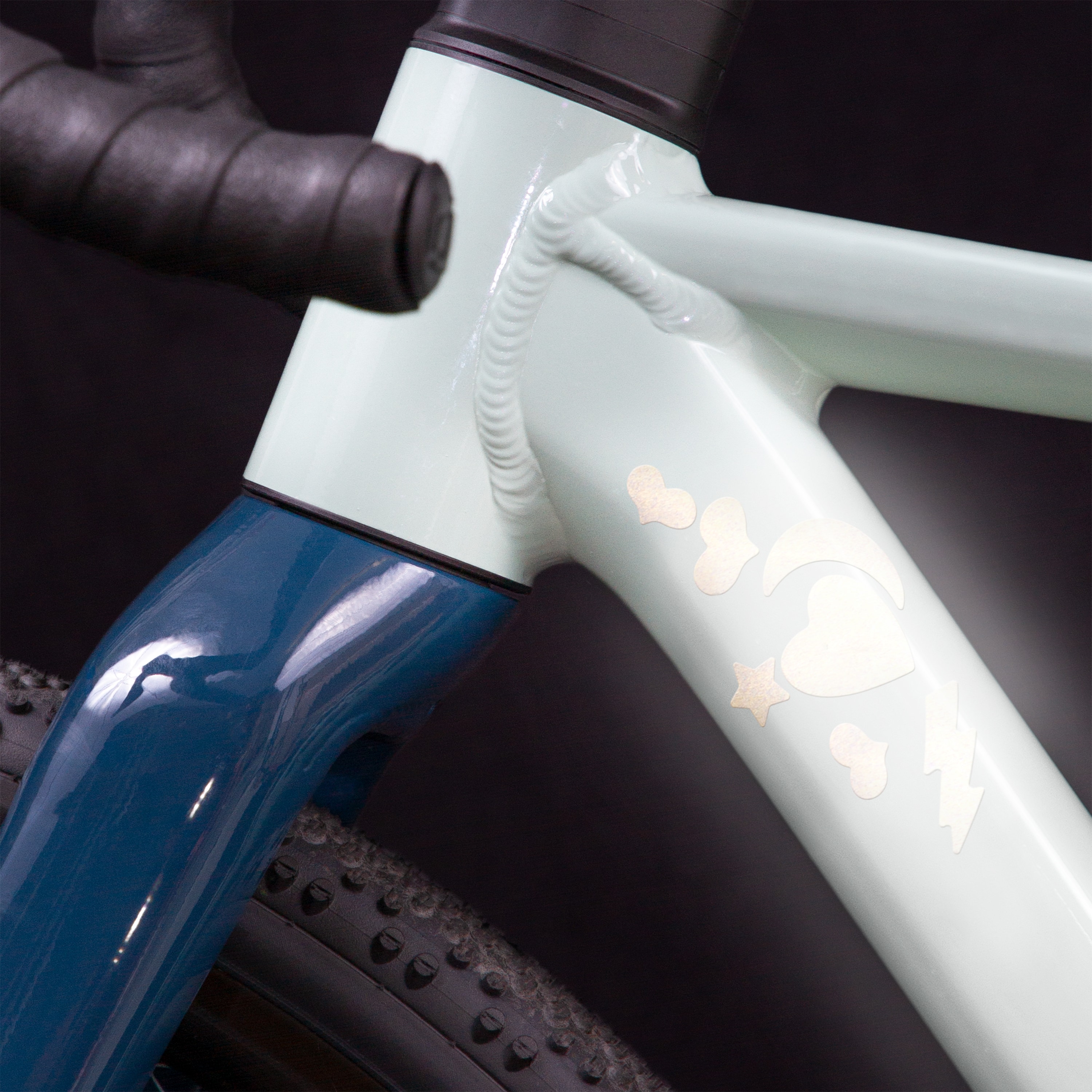 Reflektoren Sticker Set - Himmel & Herzen  - für Fahrrad Roller Kinderwagen