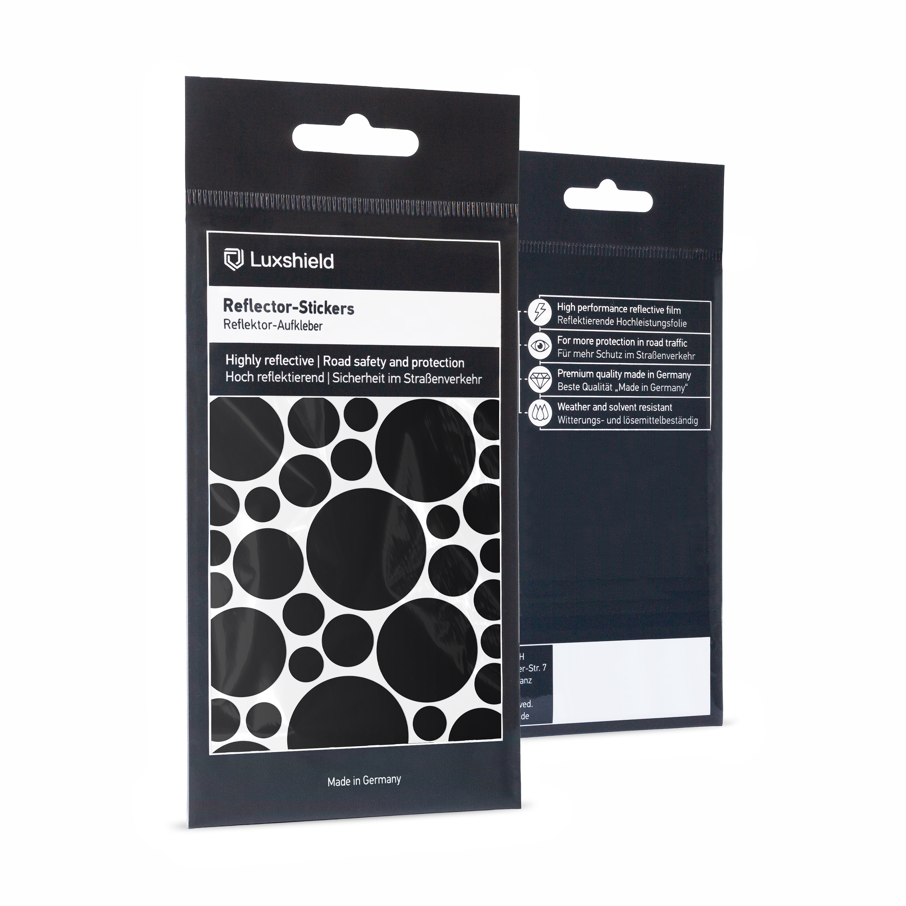 Set di adesivi con catarifrangenti - Circoli  - per bicicletta, scooter, carrozzina