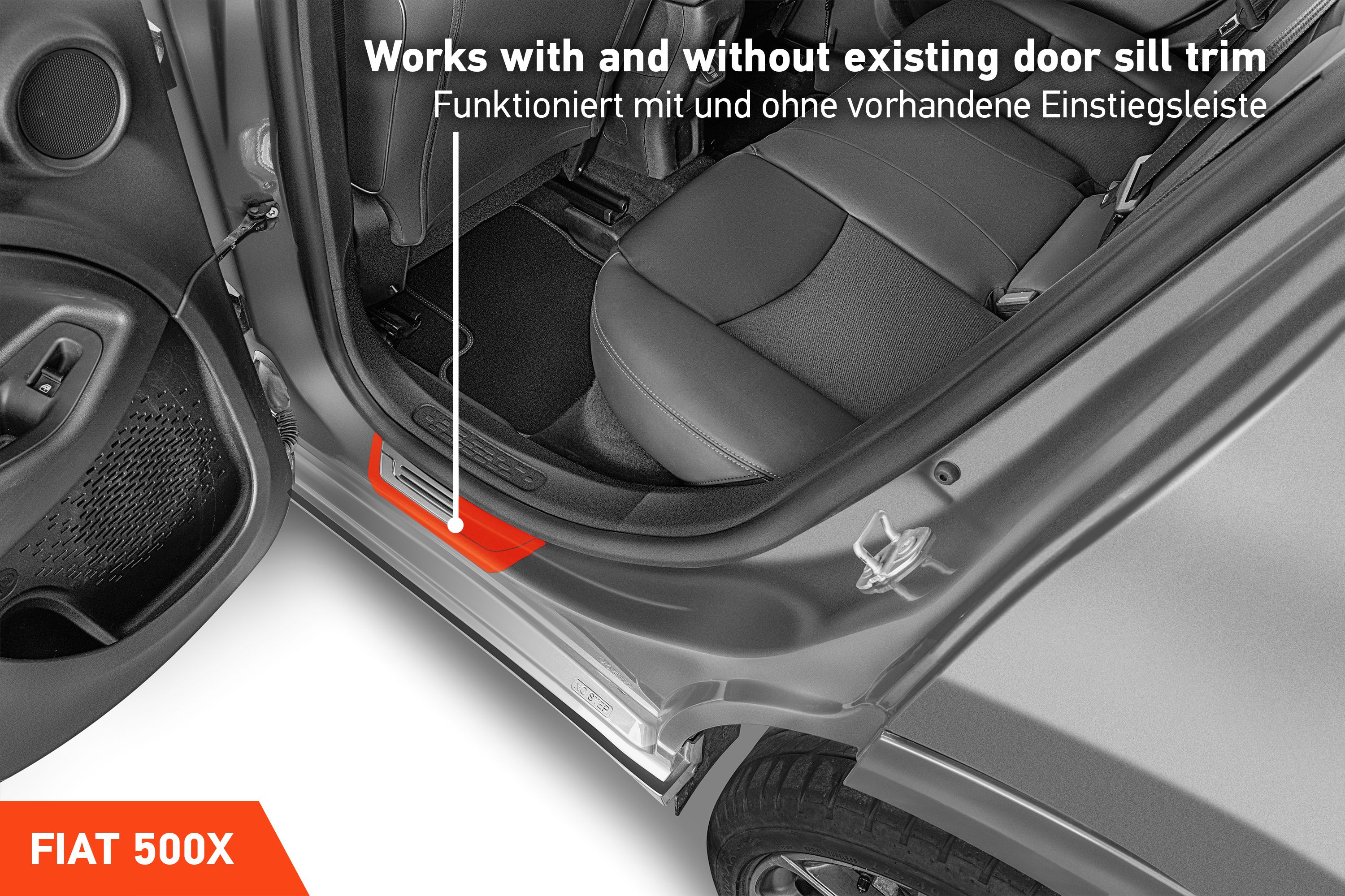 Einstiegsleisten Schutz für Fiat 500X 334 I 2014 - 2025 im 4er Set