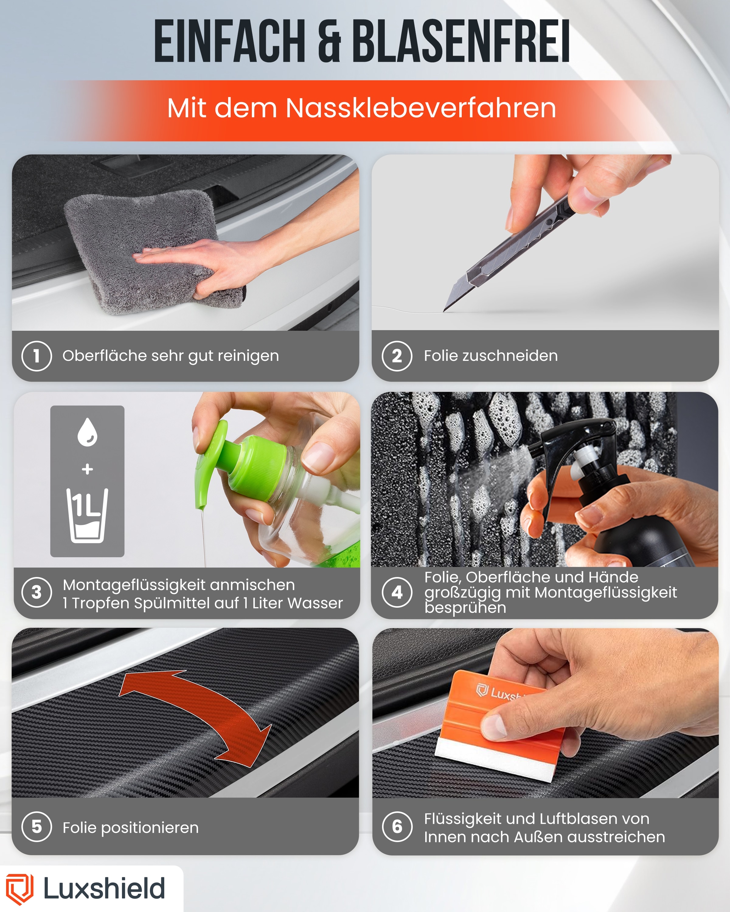 Lackschutzfolie Carbon Schwarz 12x100cm