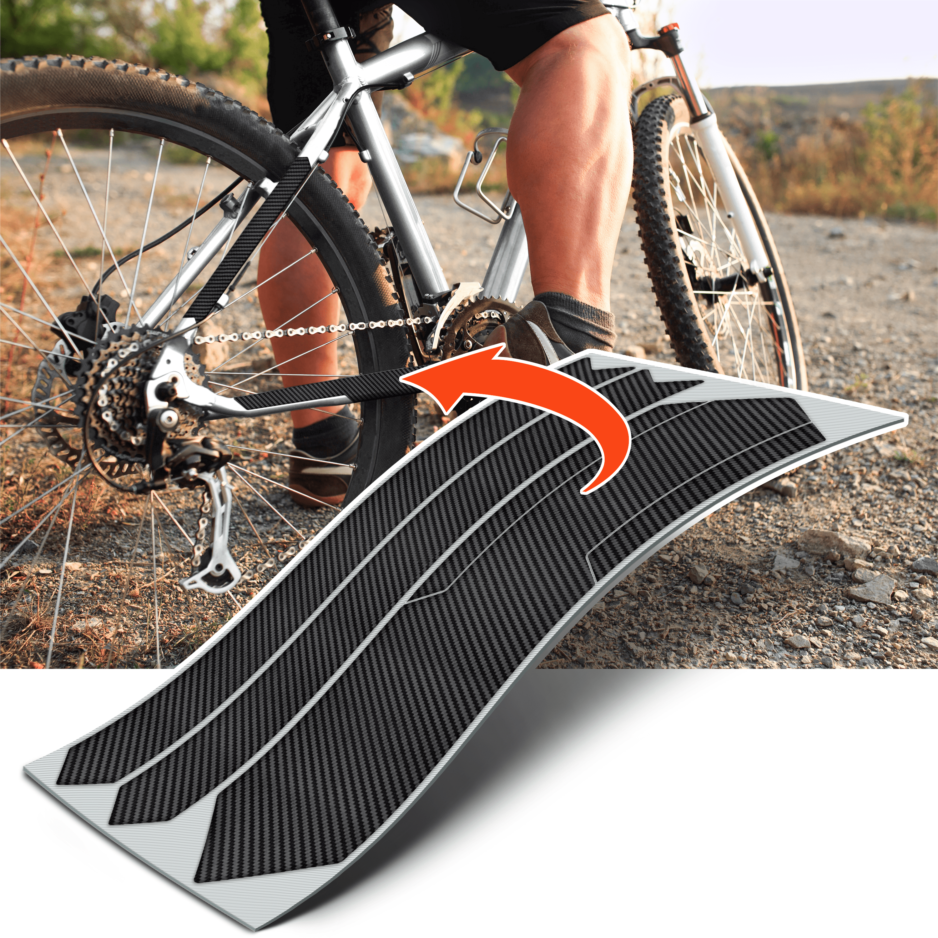 Pellicola di protezione del fodero della bicicletta Set di 3 -  Effetto Carbonio