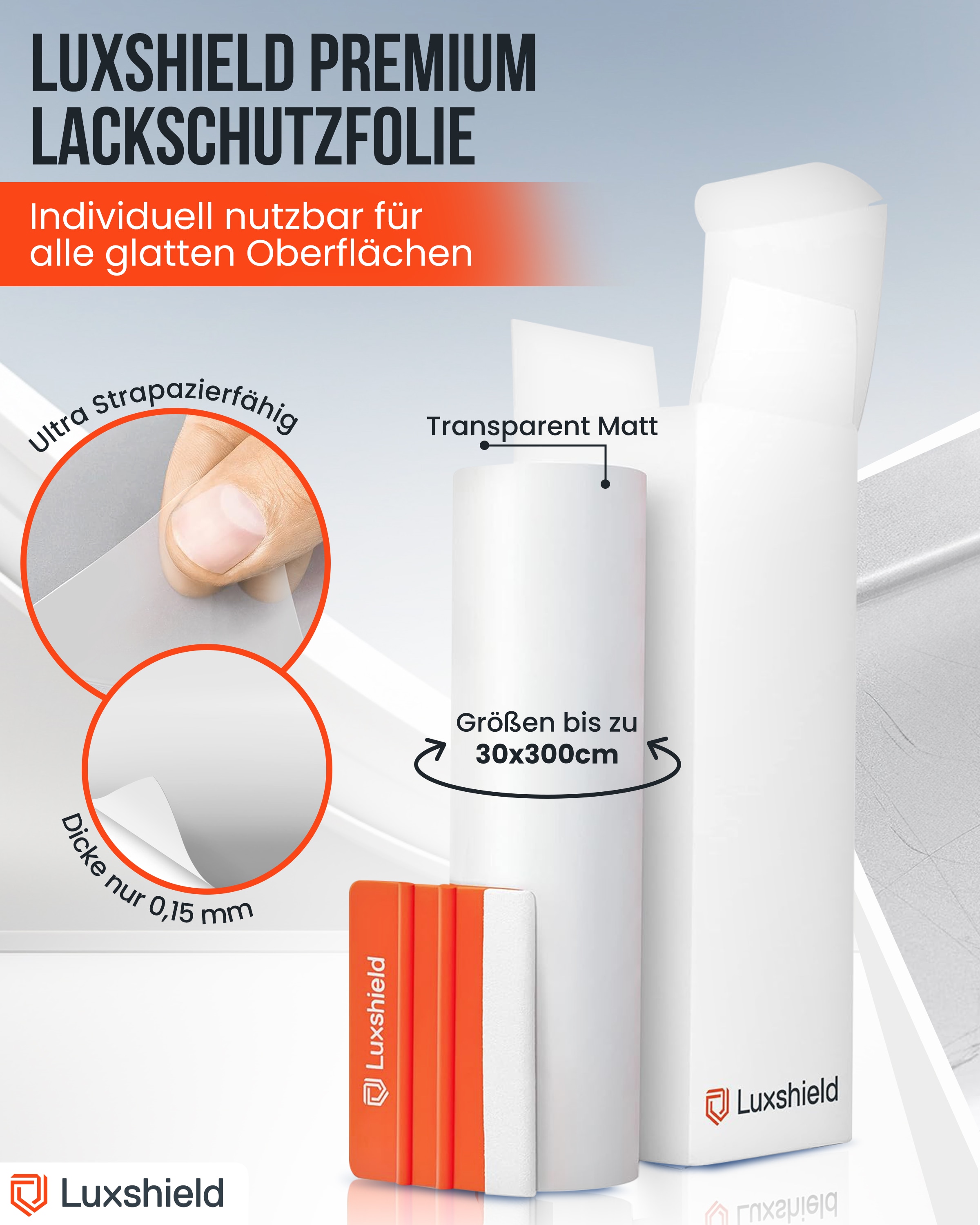 Lackschutzfolie Transparent matt 12x100cm